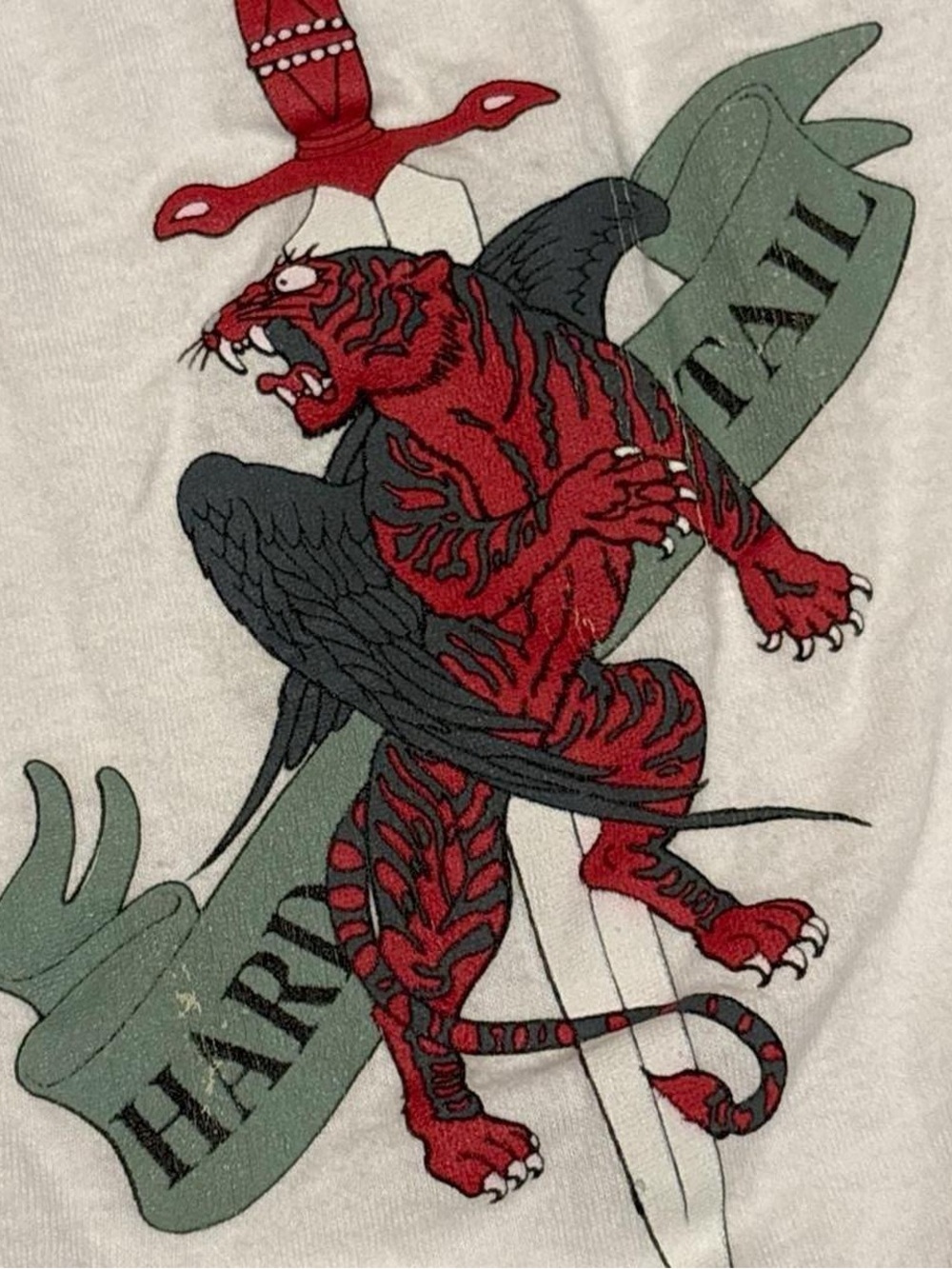 90’s vintage Hard Tail single stitch t shirt tiger sword dagger tattoo graphic